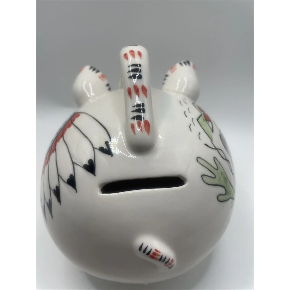Vintage Hand Painted Indian Head and Horse  Bank